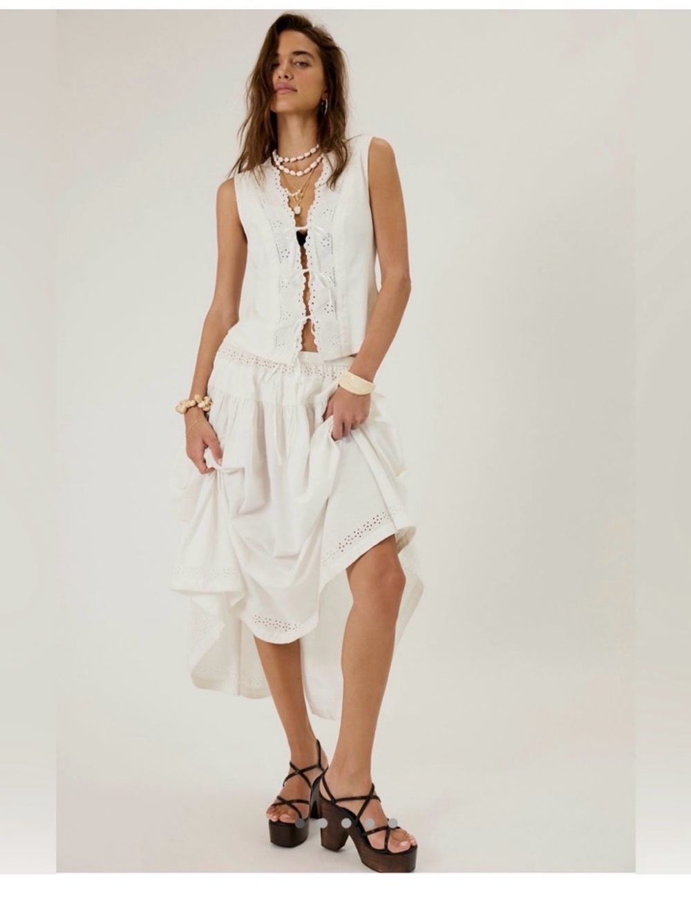 Free People Gesibelle skirt set Sz Medium - Picture 3 of 11